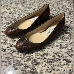 Jimmy Choo Snakeskin Animal Print Ballet Flats